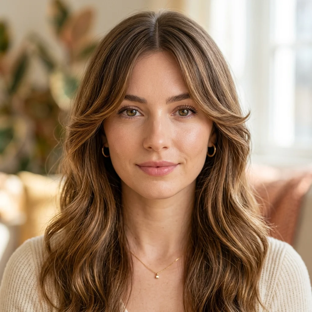 14. Middle-Part Curtain Bangs