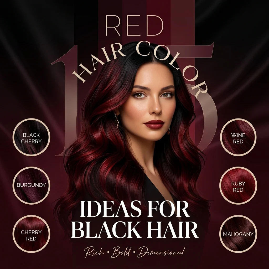 15 Red Hair Color Ideas for Black Hair