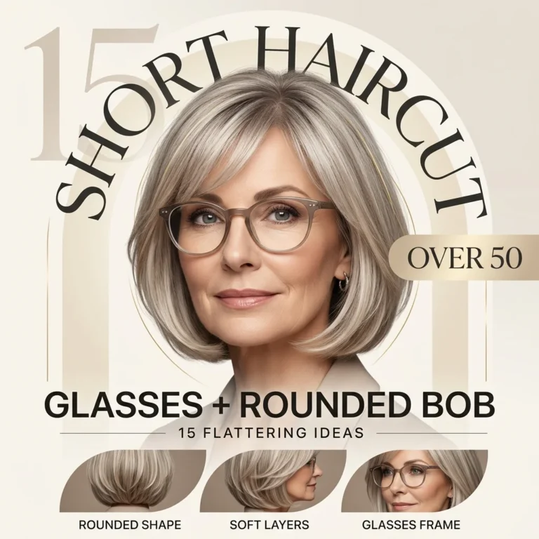 15 Short Haircut Women Over 50 Glasses Rounded Bob