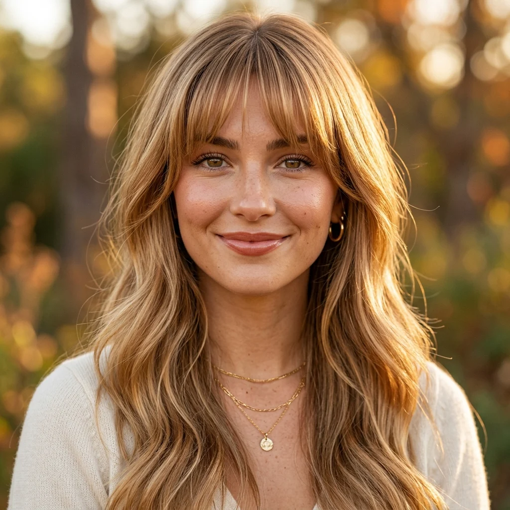 16. Honey Blonde Bangs