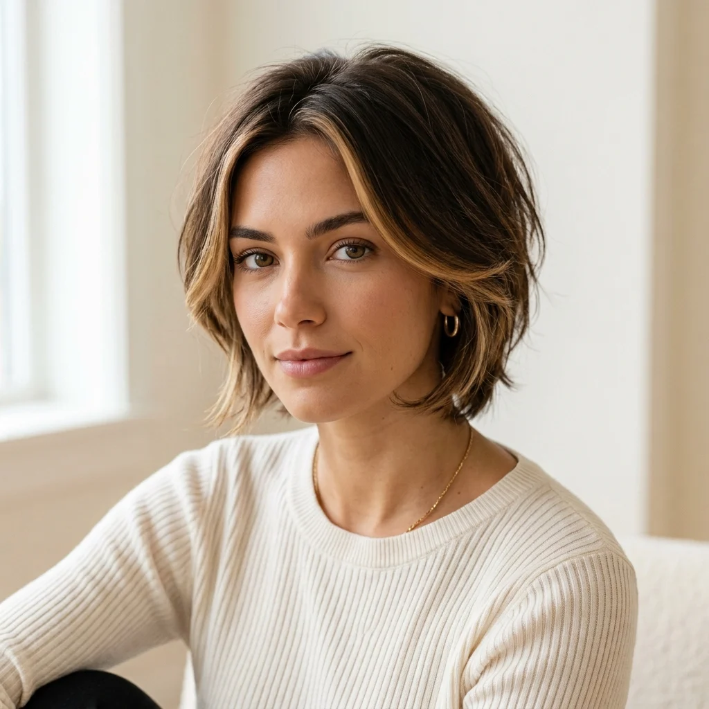 16. Long Pixie Bob with Subtle Money Piece
