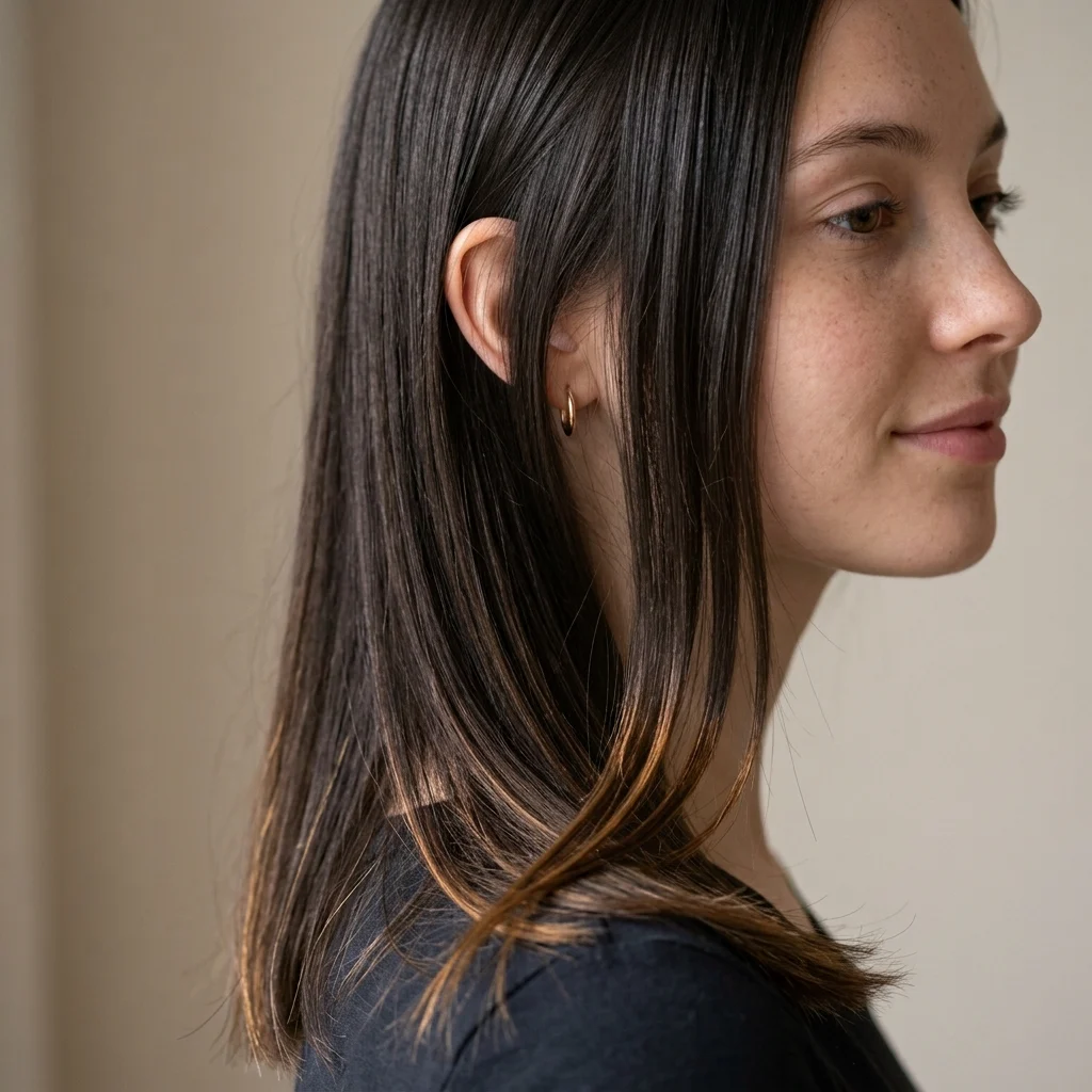 17. Low-Maintenance Caramel for Fine Hair