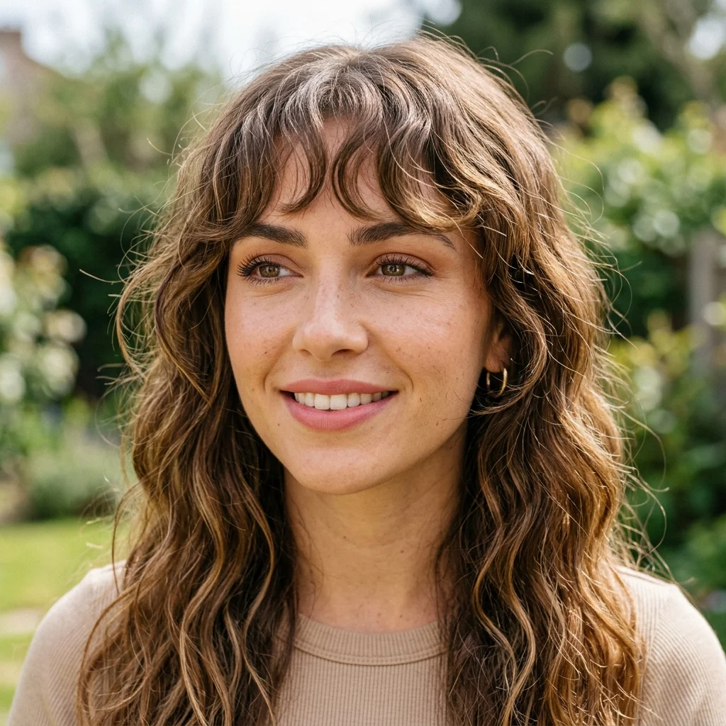 18. Wavy Bangs