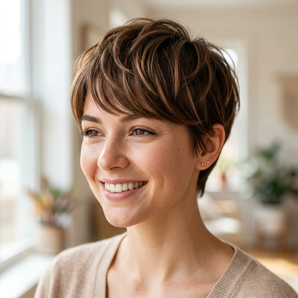 19. Bangs with a Pixie Cut