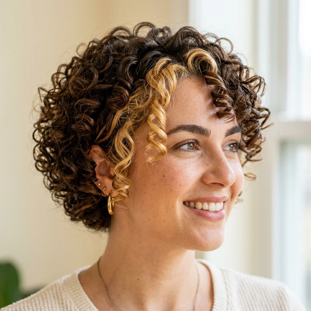 19. Money Piece Curly Pixie Bob