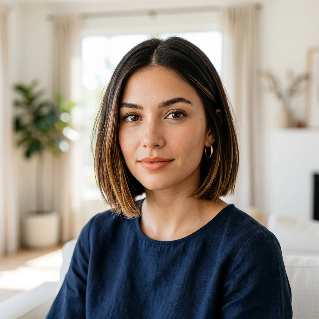 19. Short Bob Caramel Balayage