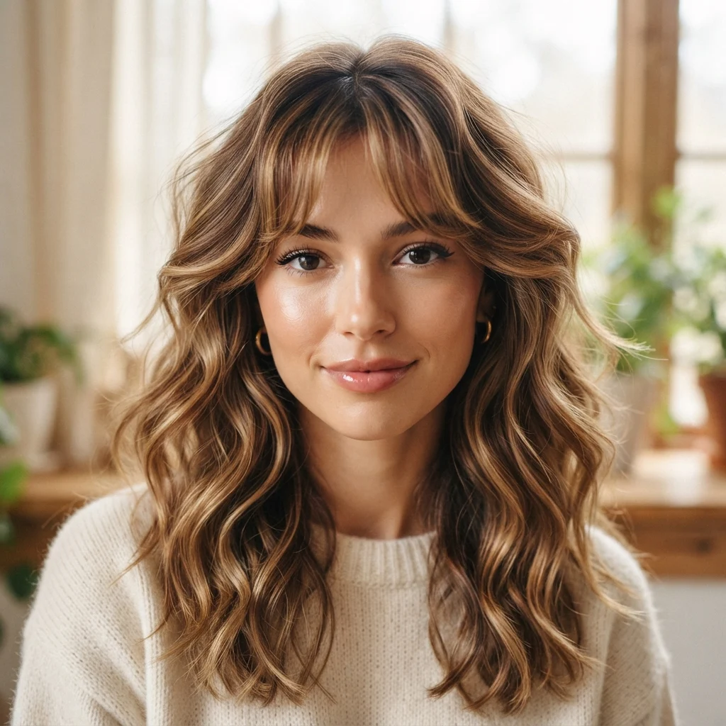2. Curtain Bangs for Wavy Hair