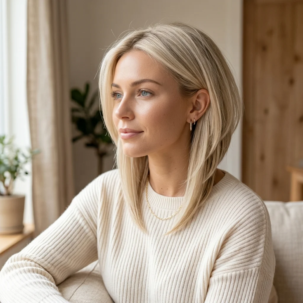 20. Long Layered Stacked Bob Grazing Collarbone
