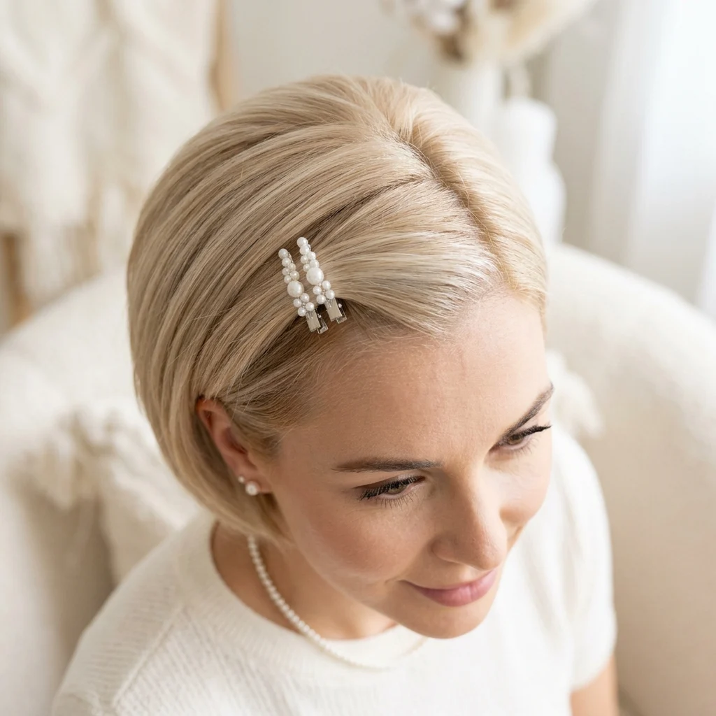 21. Old Money Pearl Hair Clips Styling