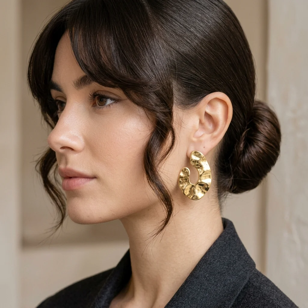 22. Bangs with a Sleek Updo