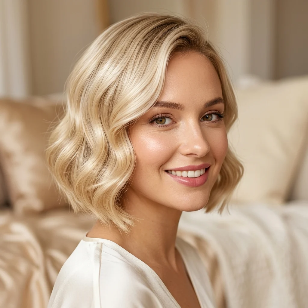 22. Soft Waves with Pearl Shine Serum Finish