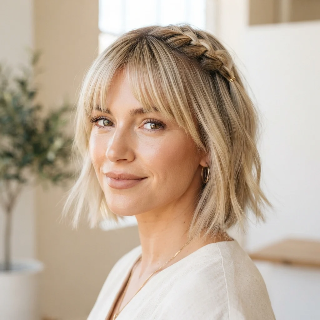 23. Braided Half-Up Style for Warm Weather Days