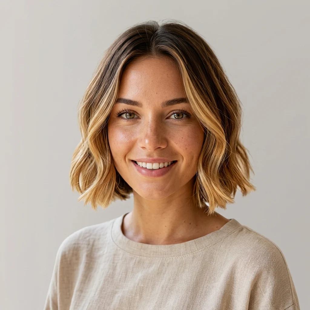 23. Bronde Balayage for Short Bob