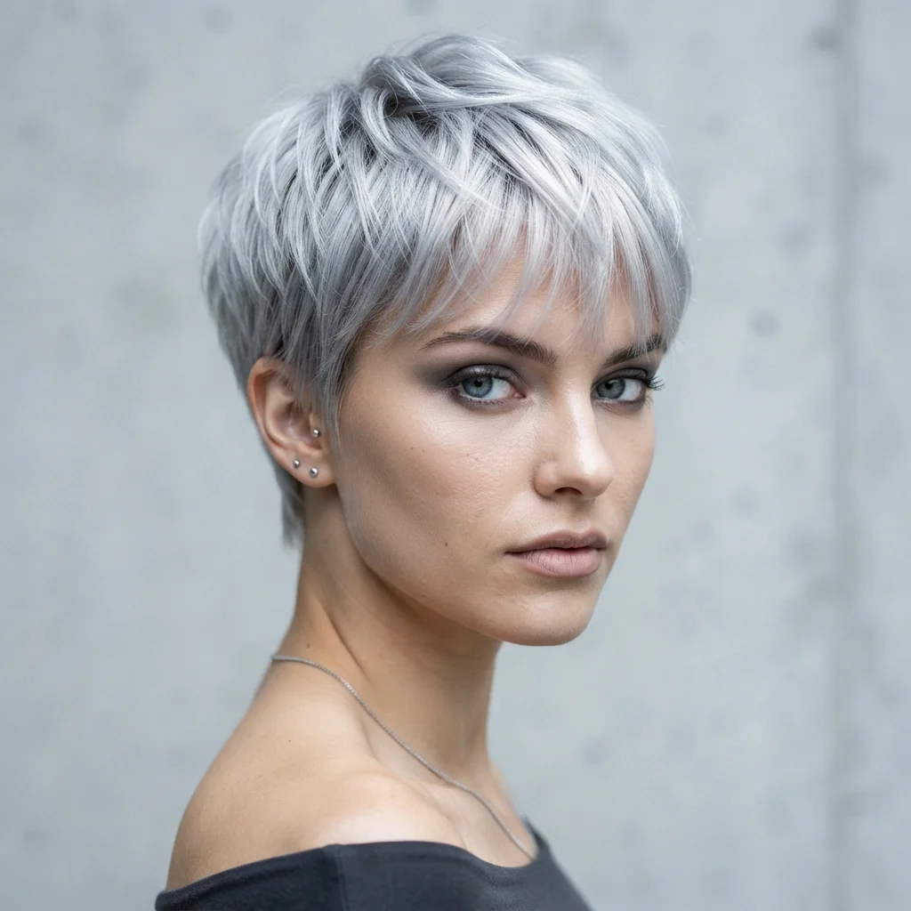 23. Icy Silver Fashion Pixie