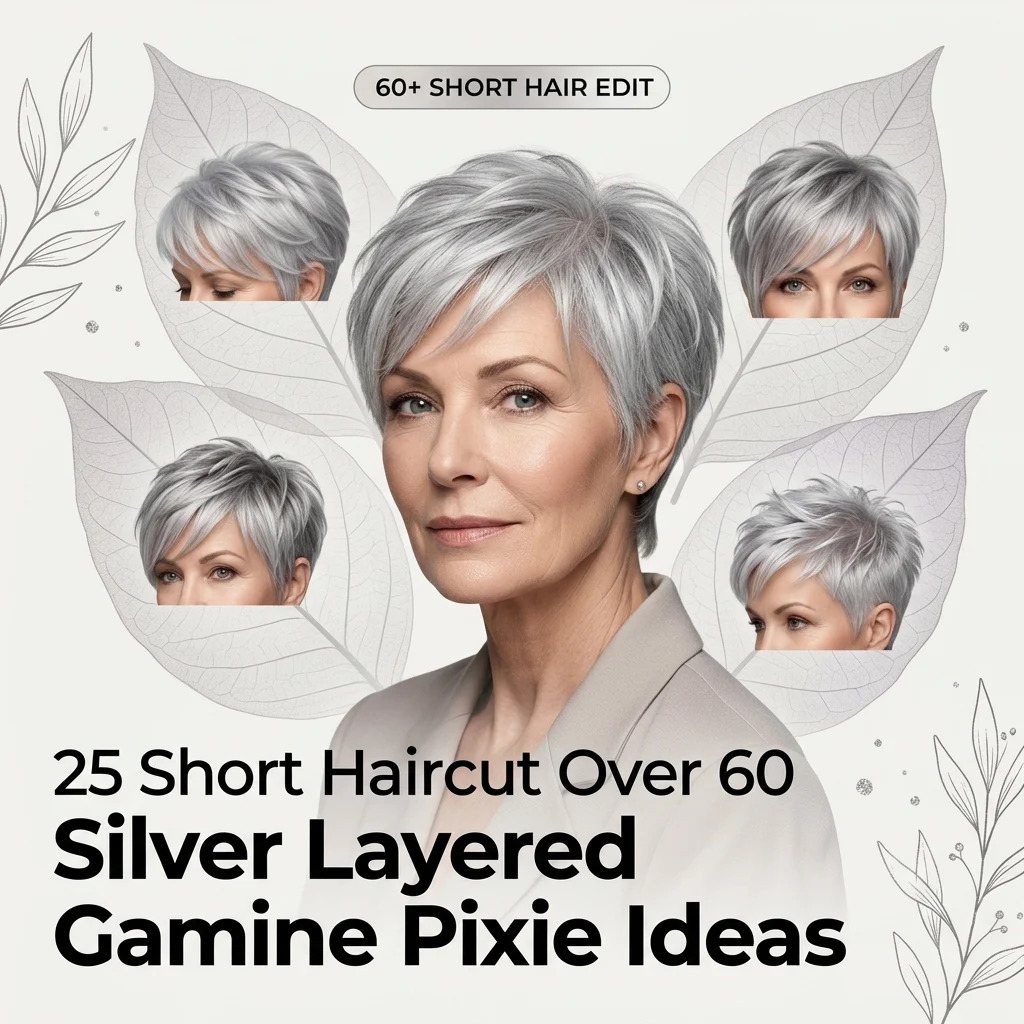 25 Short Haircut Over 60 Silver Layered Gamine Pixie Ideas