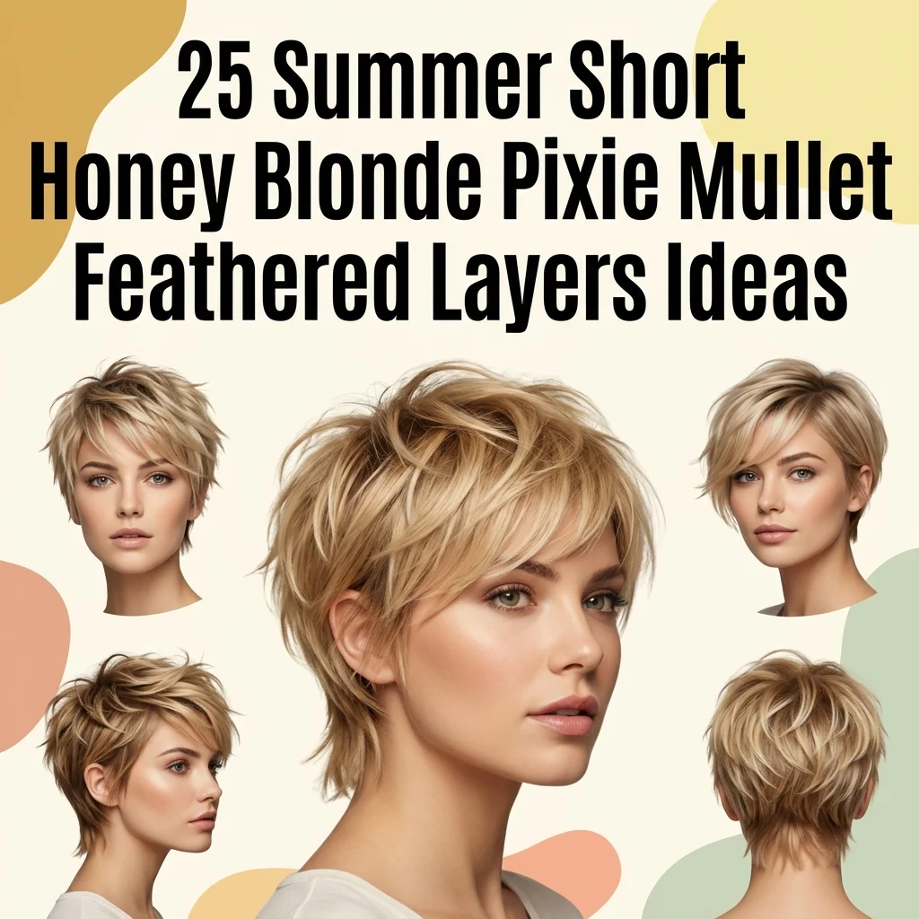 25 Summer Short Honey Blonde Pixie Mullet Feathered Layers Ideas