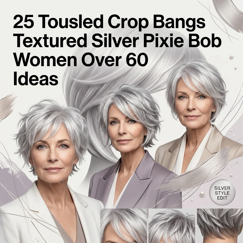 25 Tousled Crop Bangs Textured Silver Pixie Bob Women Over 60 Ideas