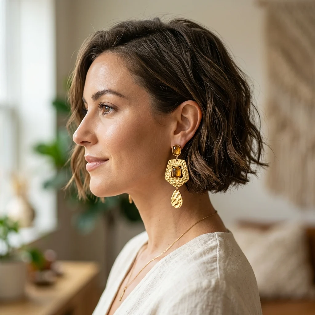 25. Statement Earring Pairing
