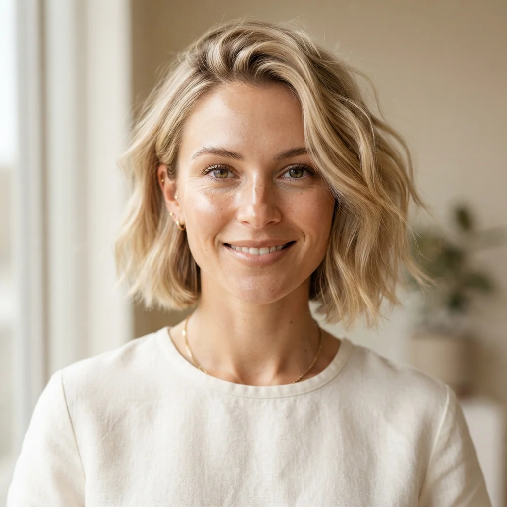 28. Low-Maintenance Wash-and-Go Champagne Bob