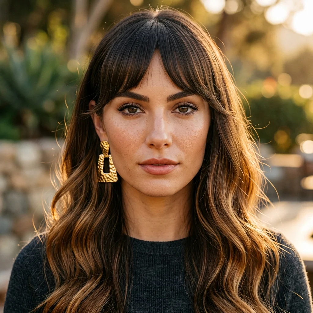 3. Blunt Bottleneck Bangs