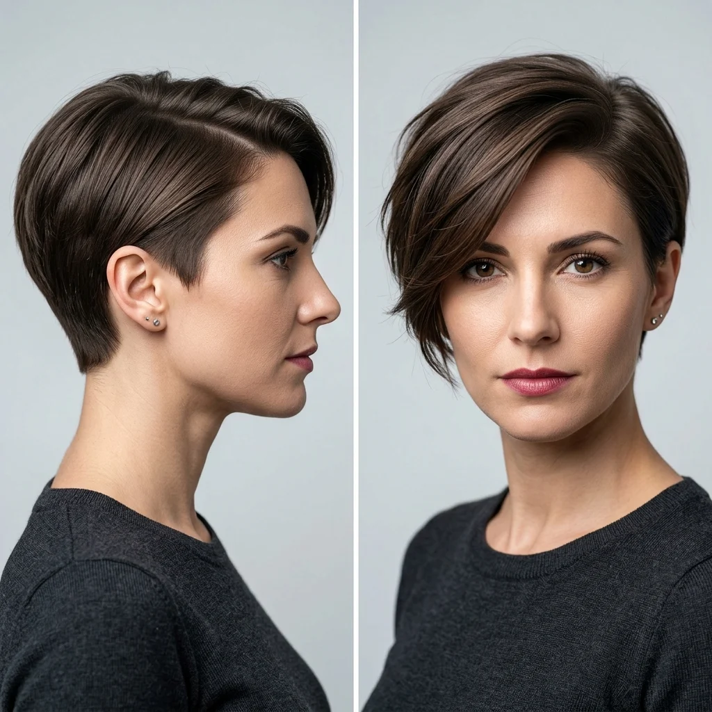 3. Classic Asymmetrical Pixie with Longer Side Sweep (LENGTH & SHAPE)