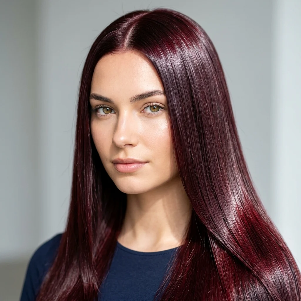 3. High-Gloss Glass Hair Maroon Finish