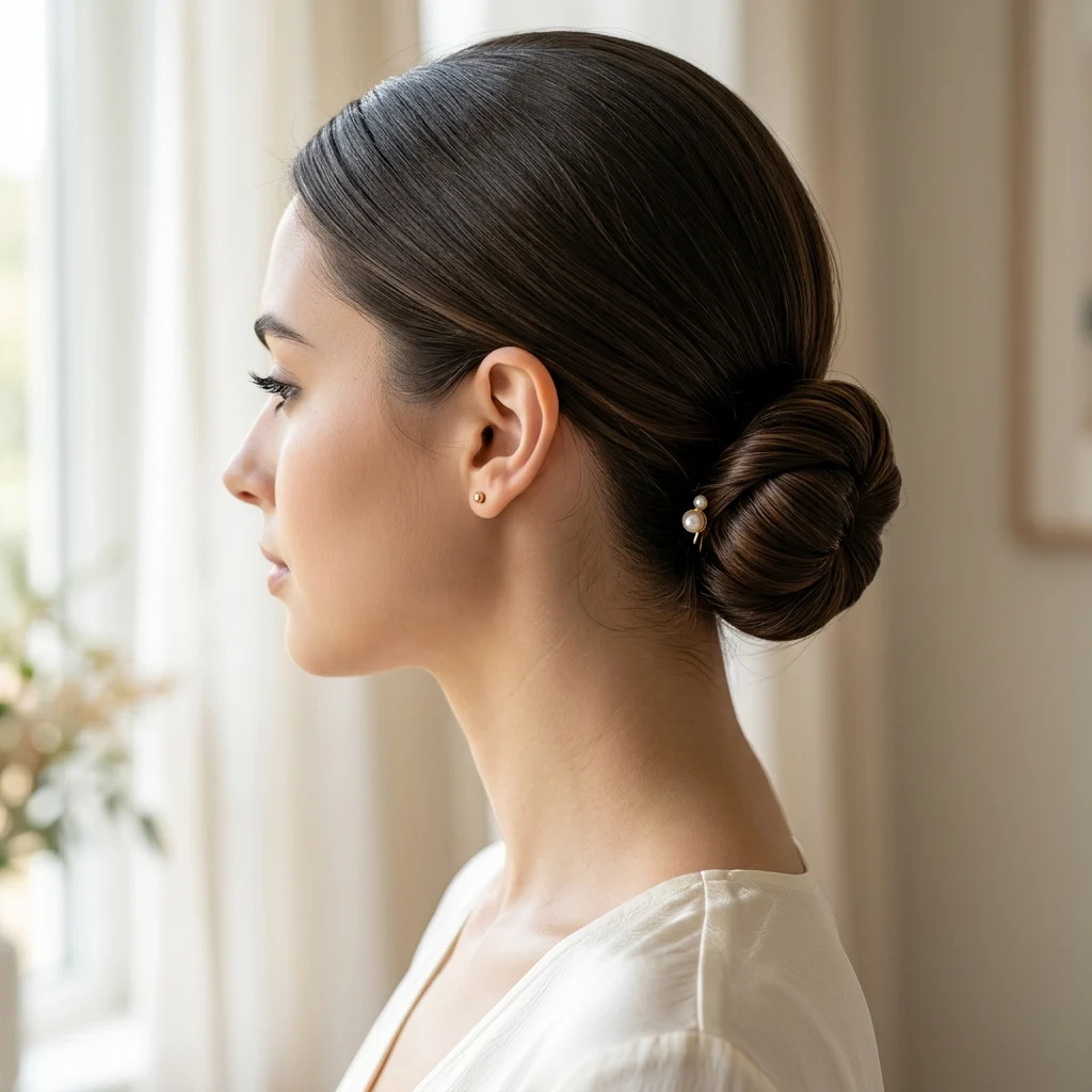 3. Low Twisted Chignon Bun