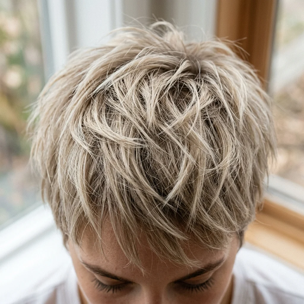 3. Razored Piecey Ash Blonde Texture