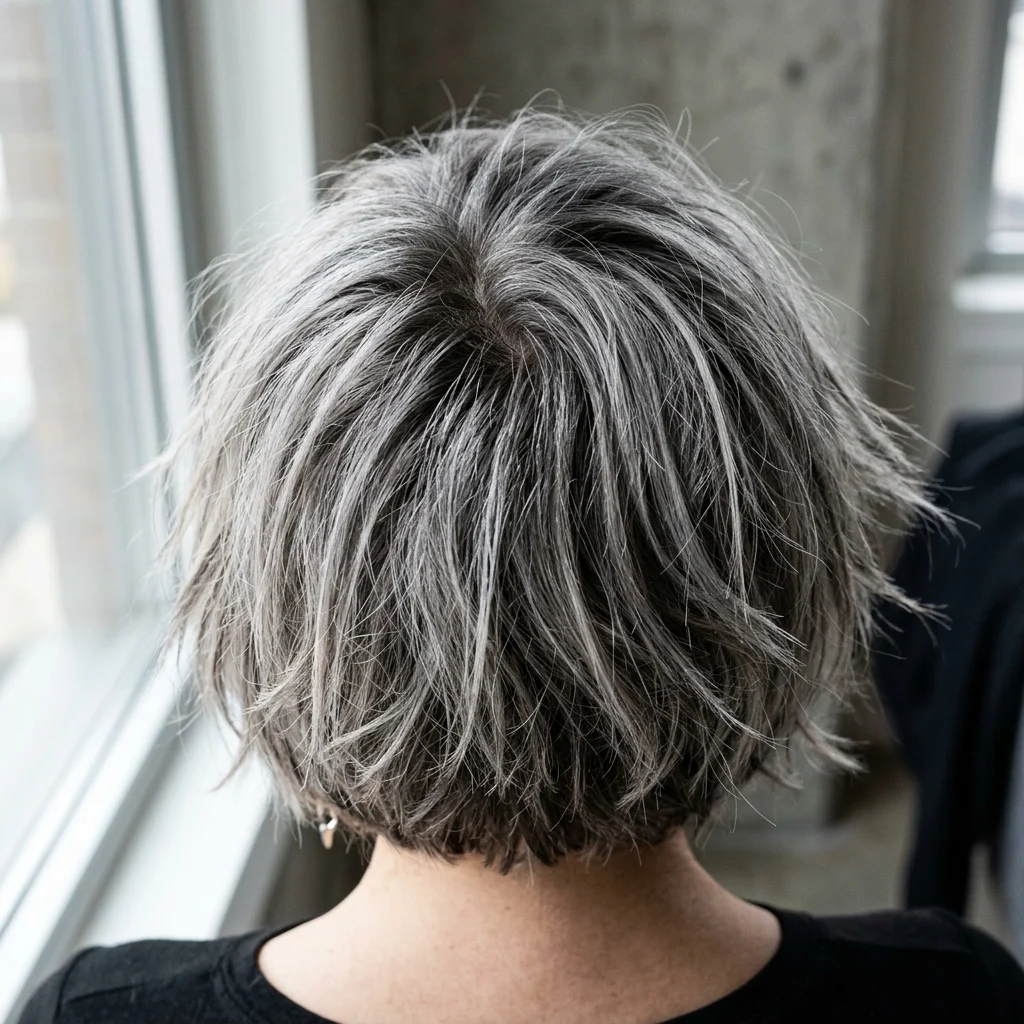 3. Razored Shag Texture French Bob