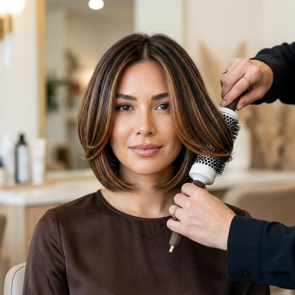 3. Round-Brush Blowout for Feathered Sides