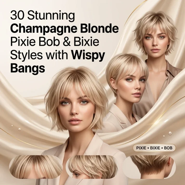 30 Bixie Over Champagne Blonde Pixie Bob Wispy Bangs