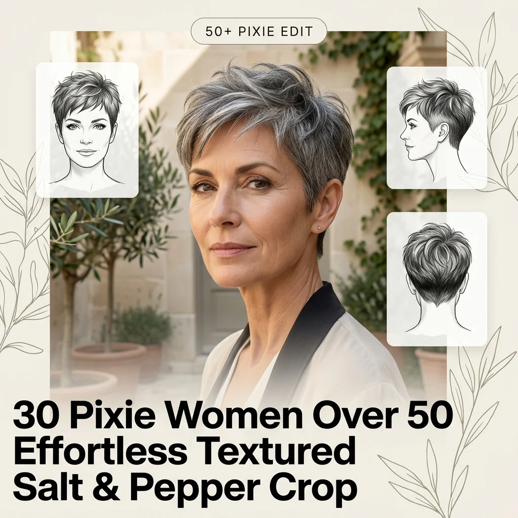 30 Pixie Women Over 50 Effortless Textured Salt Pepper Crop