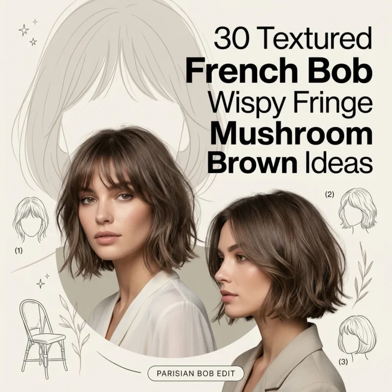 30 Textured French Bob Wispy Fringe Mushroom Brown Ideas
