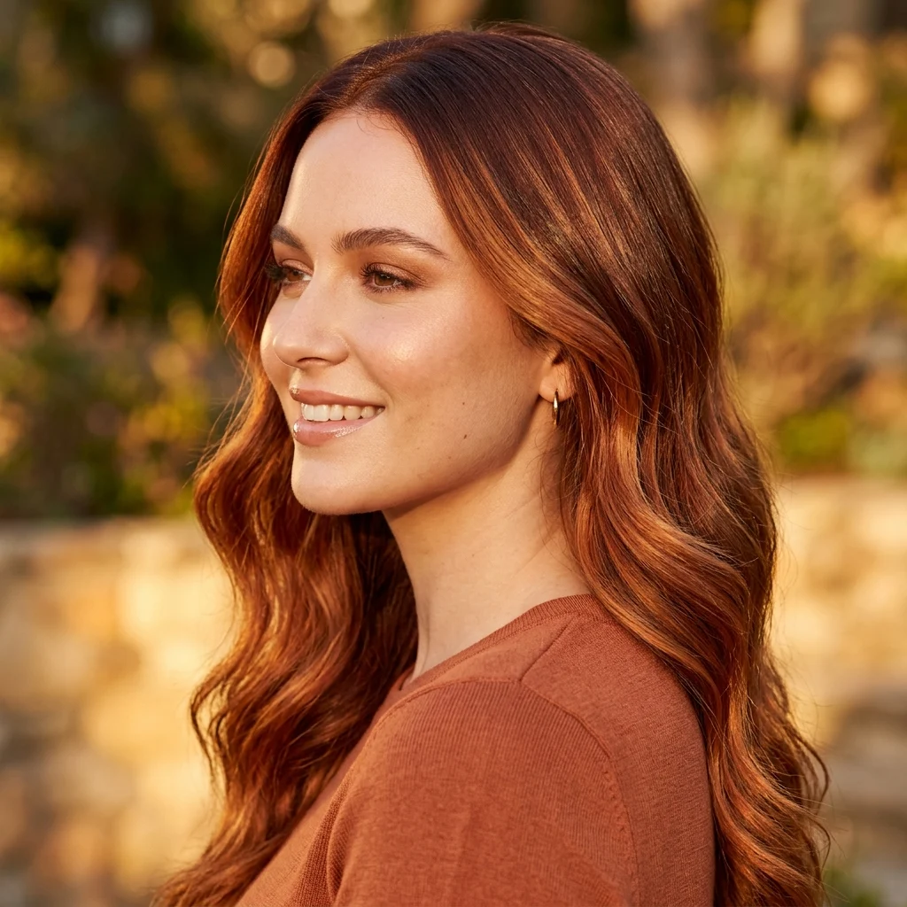 4. Auburn Base With Copper Balayage Blend