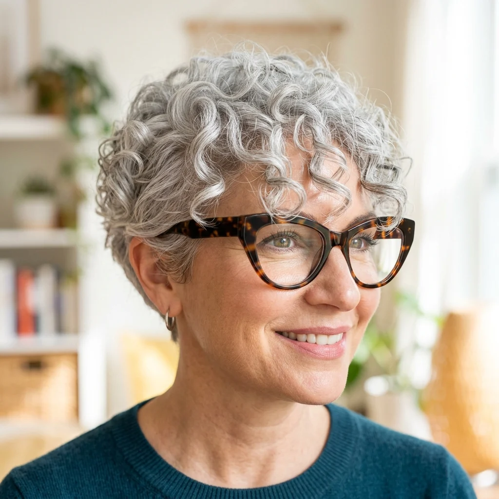 4. Bold Cat-Eye Frames with Silver Curls (ACCESSORIES)