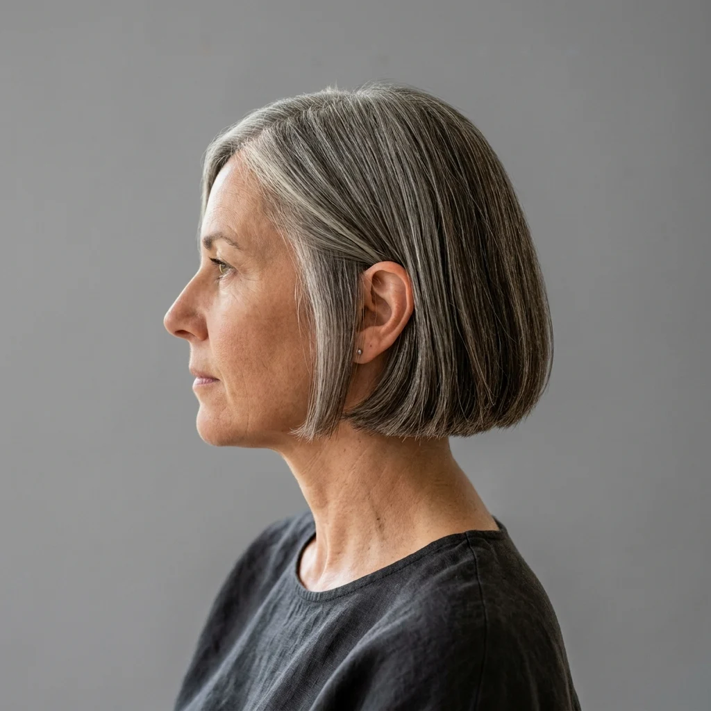 4. Chin-Length Blunt French Bob