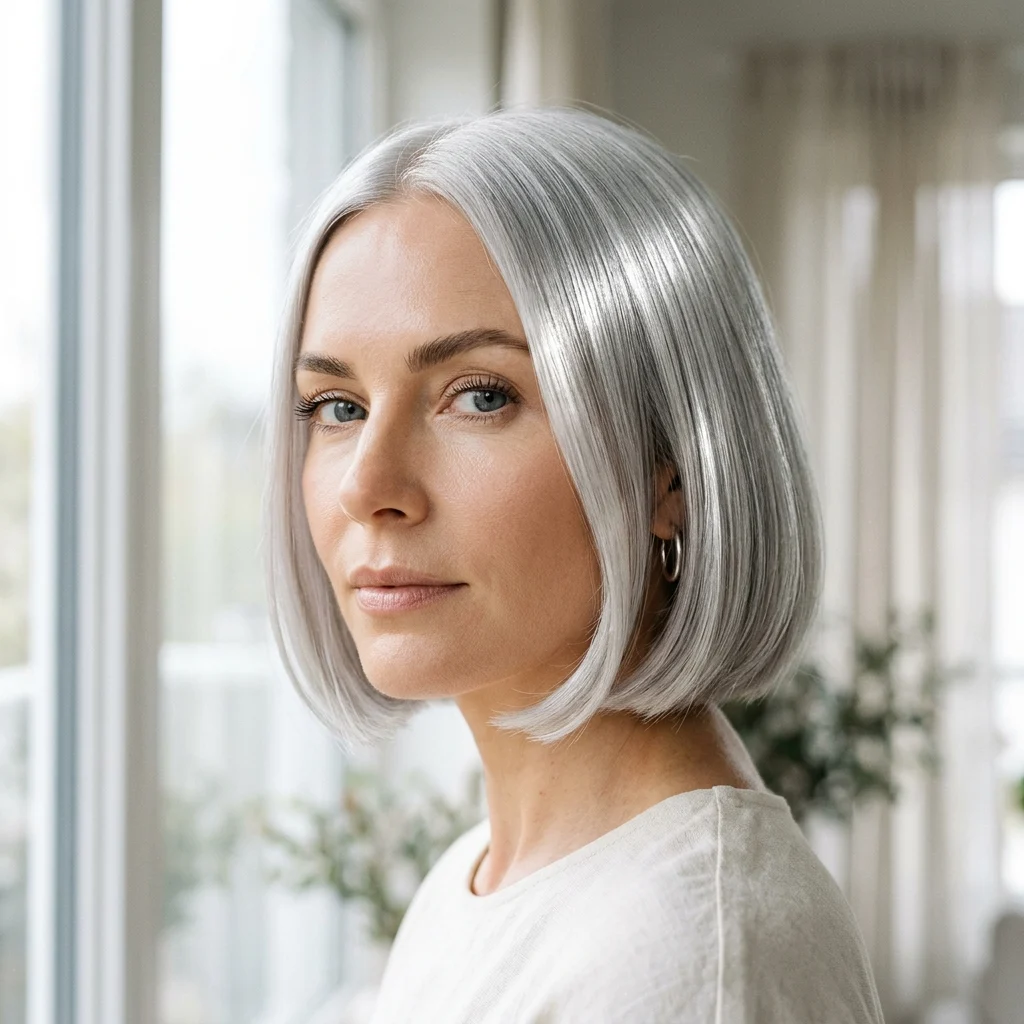 4. Glossy Silver Under Natural Light (LIGHTING)