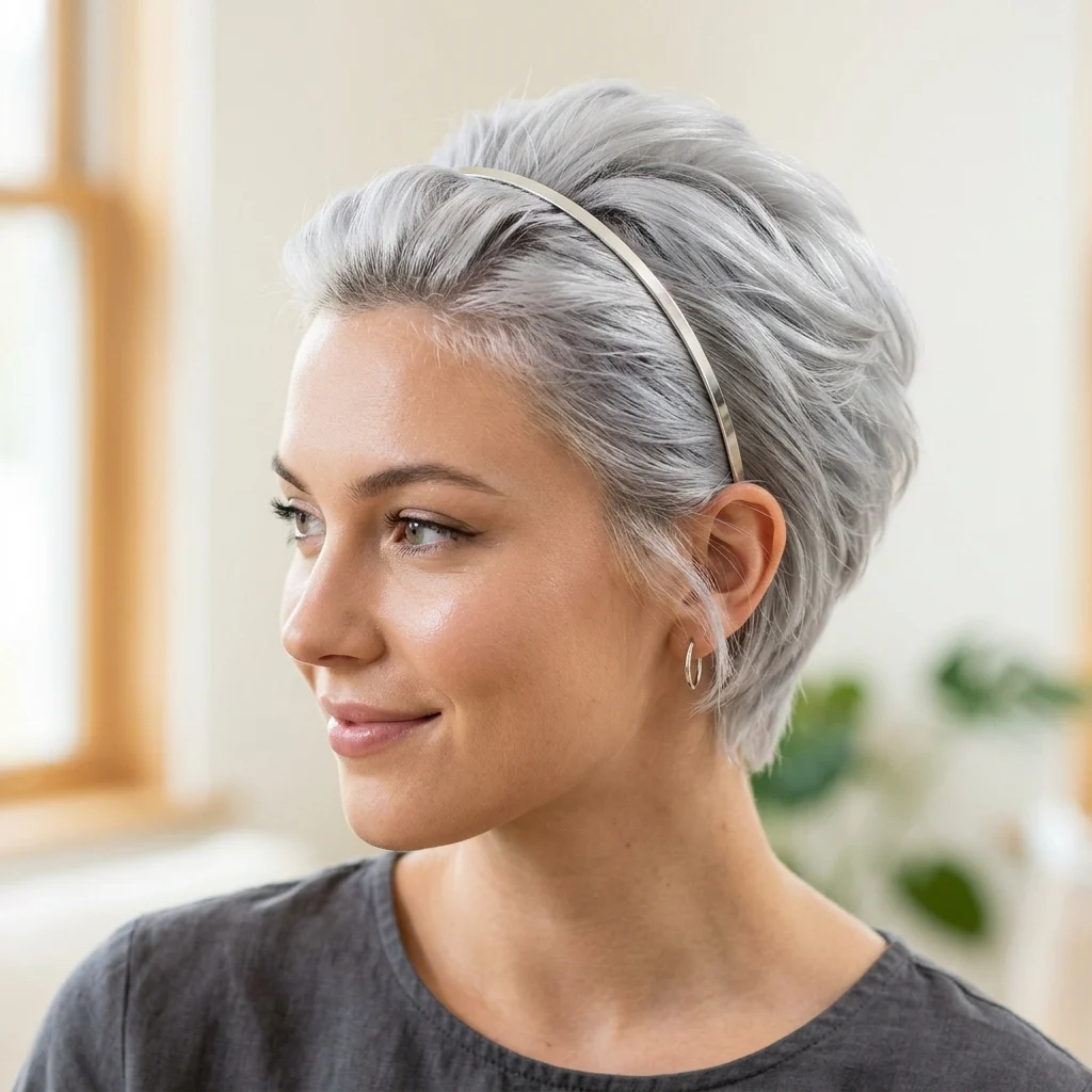 4. Sleek Headband with Silver Crop (ACCESSORIES)