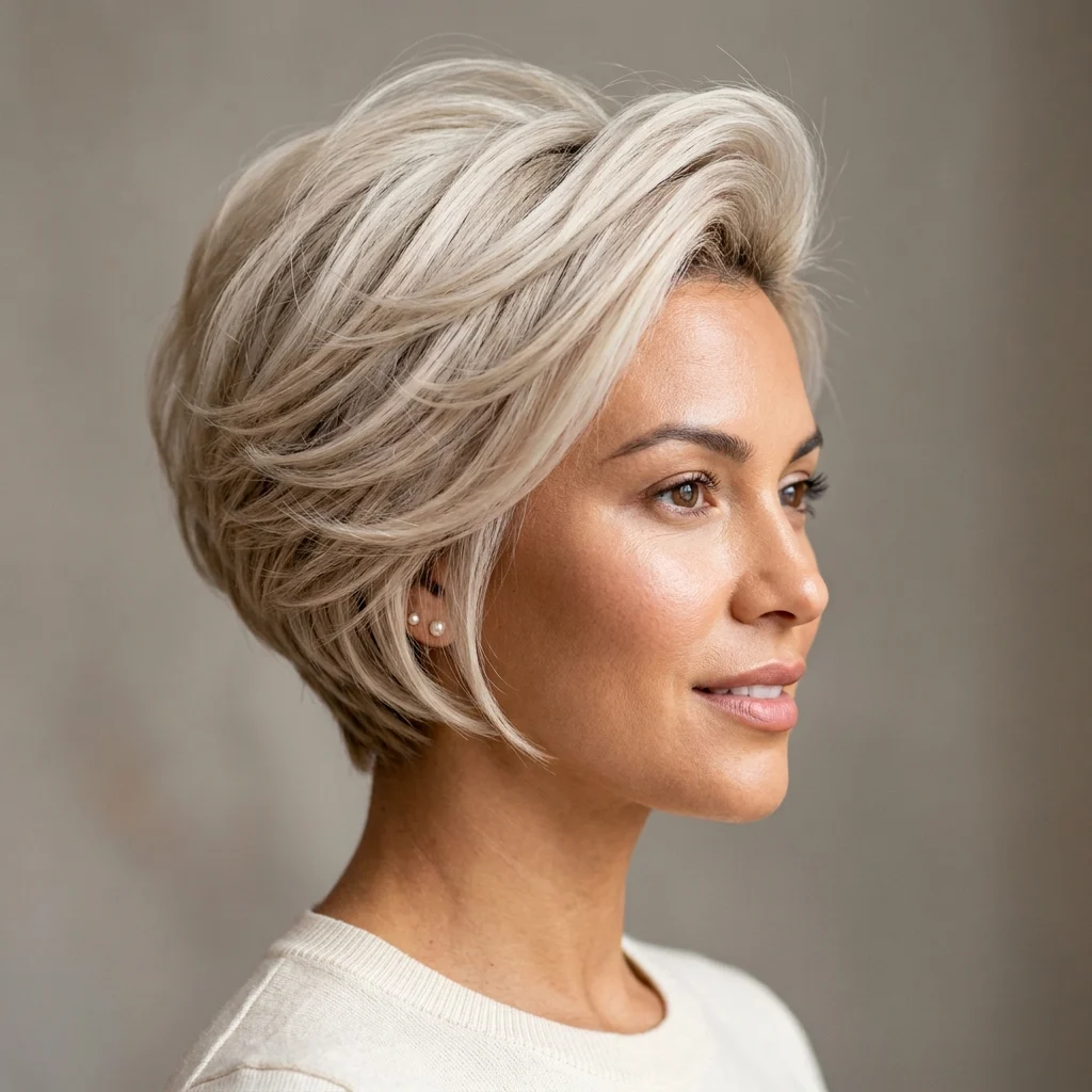 4. Voluminous Crown Stacked Layers