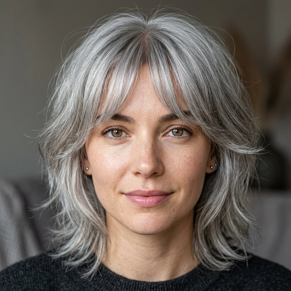 4. Wispy Curtain Fringe That Needs No Styling
