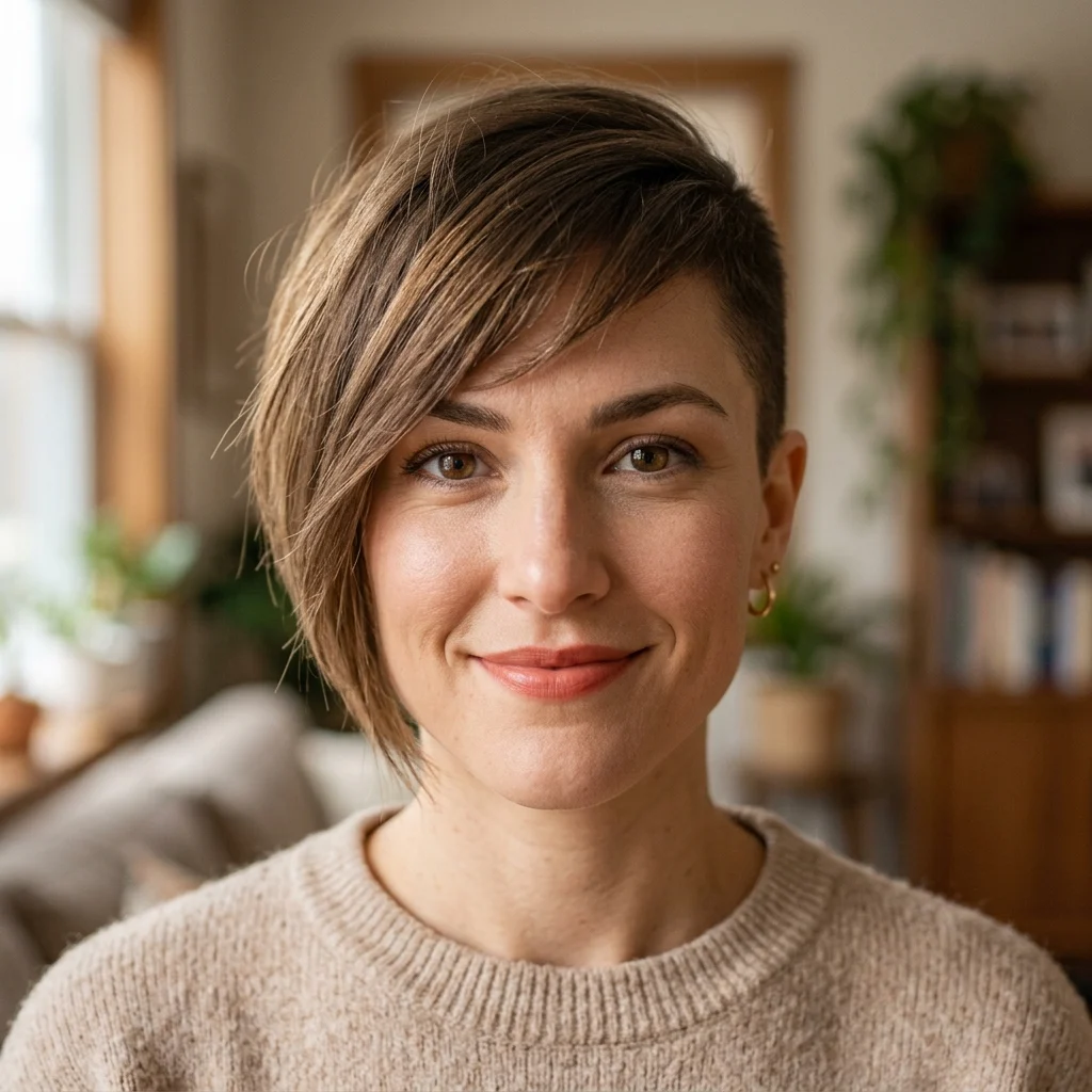 4. Wispy Side Bangs for Softening Angular Faces (FACE-FRAMING)