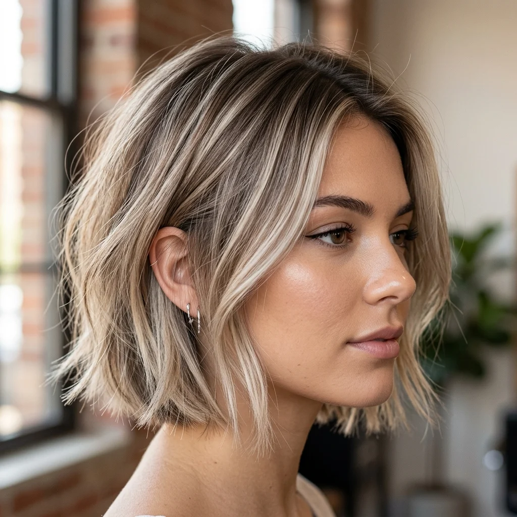 5. Ash Blonde Balayage on Bixie Base