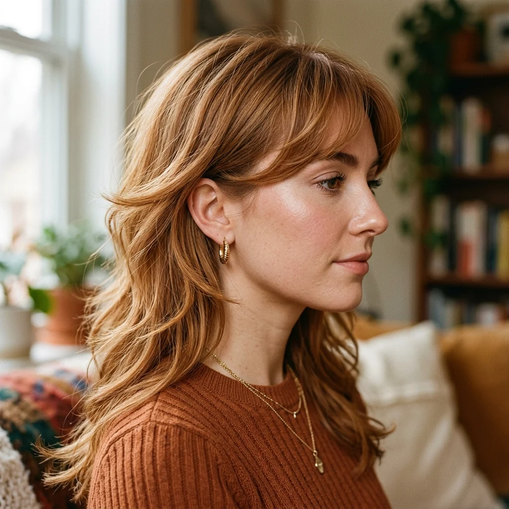 5. Feathered Bangs
