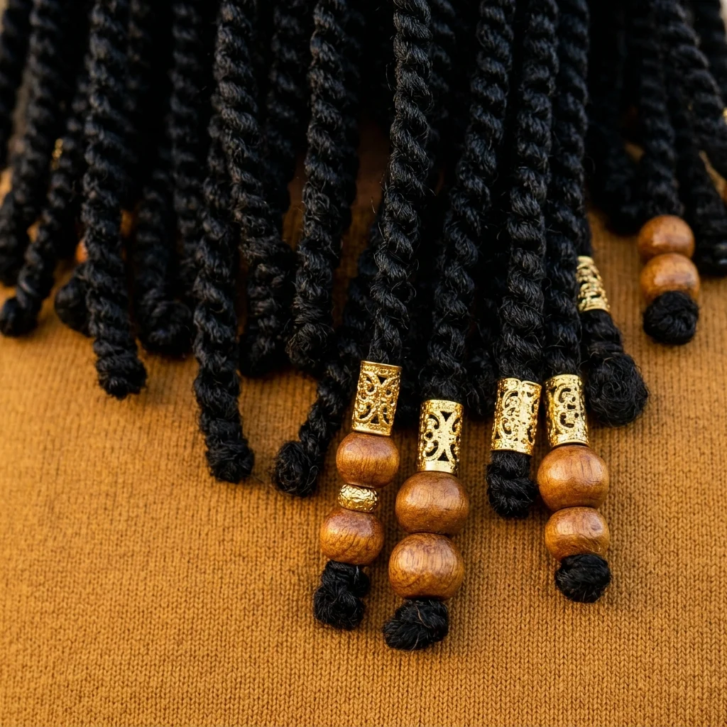 5. Gold Cuff and Bead Accents on Crochet Twists