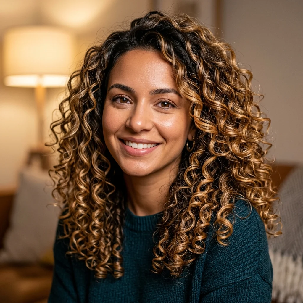 5. Honey Blonde Curl-by-Curl Balayage (TECHNIQUE)