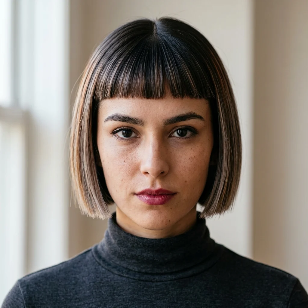 5. Micro-Fringe Above the Brow