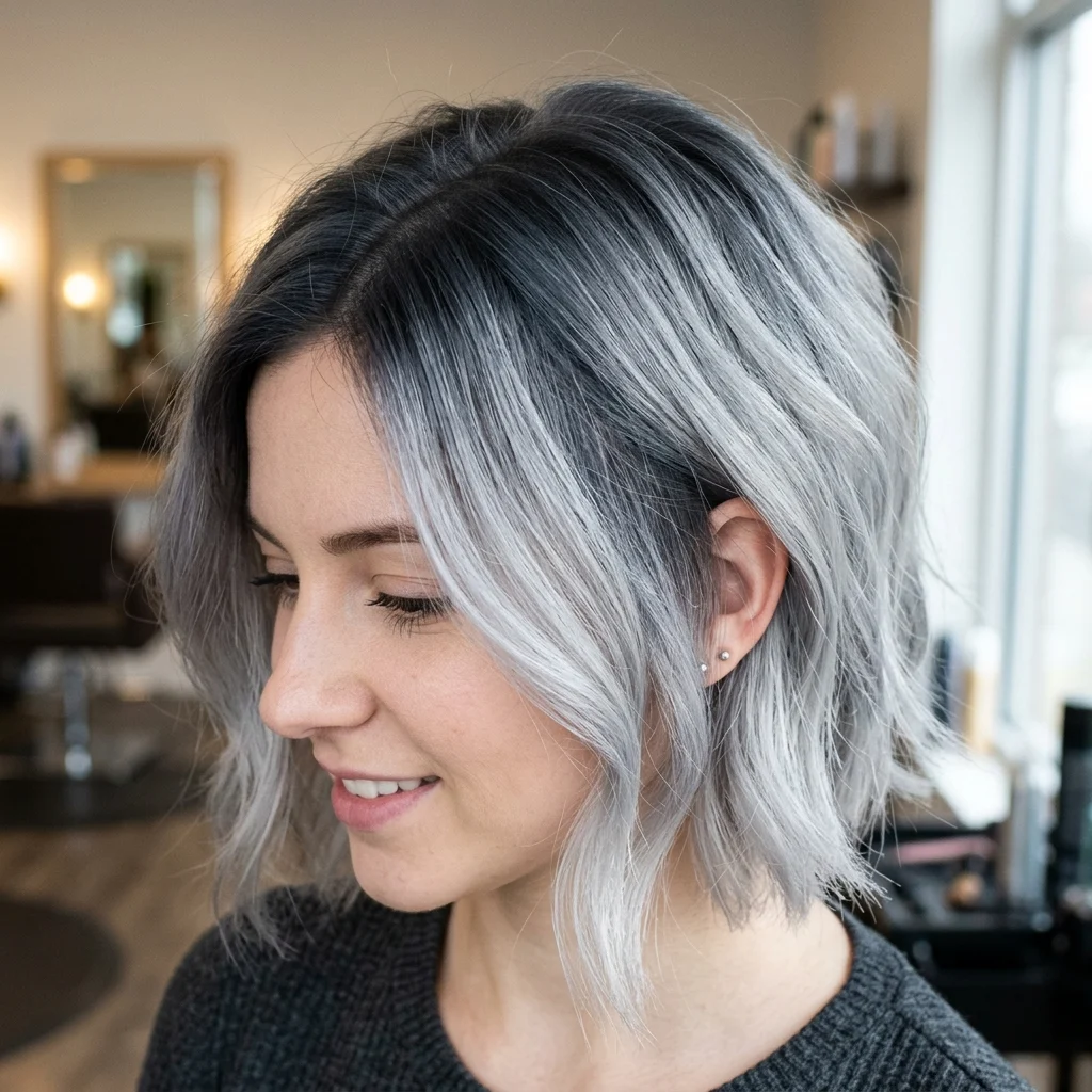 5. Smoky Root Shadow into Silver Lengths (COLOR)