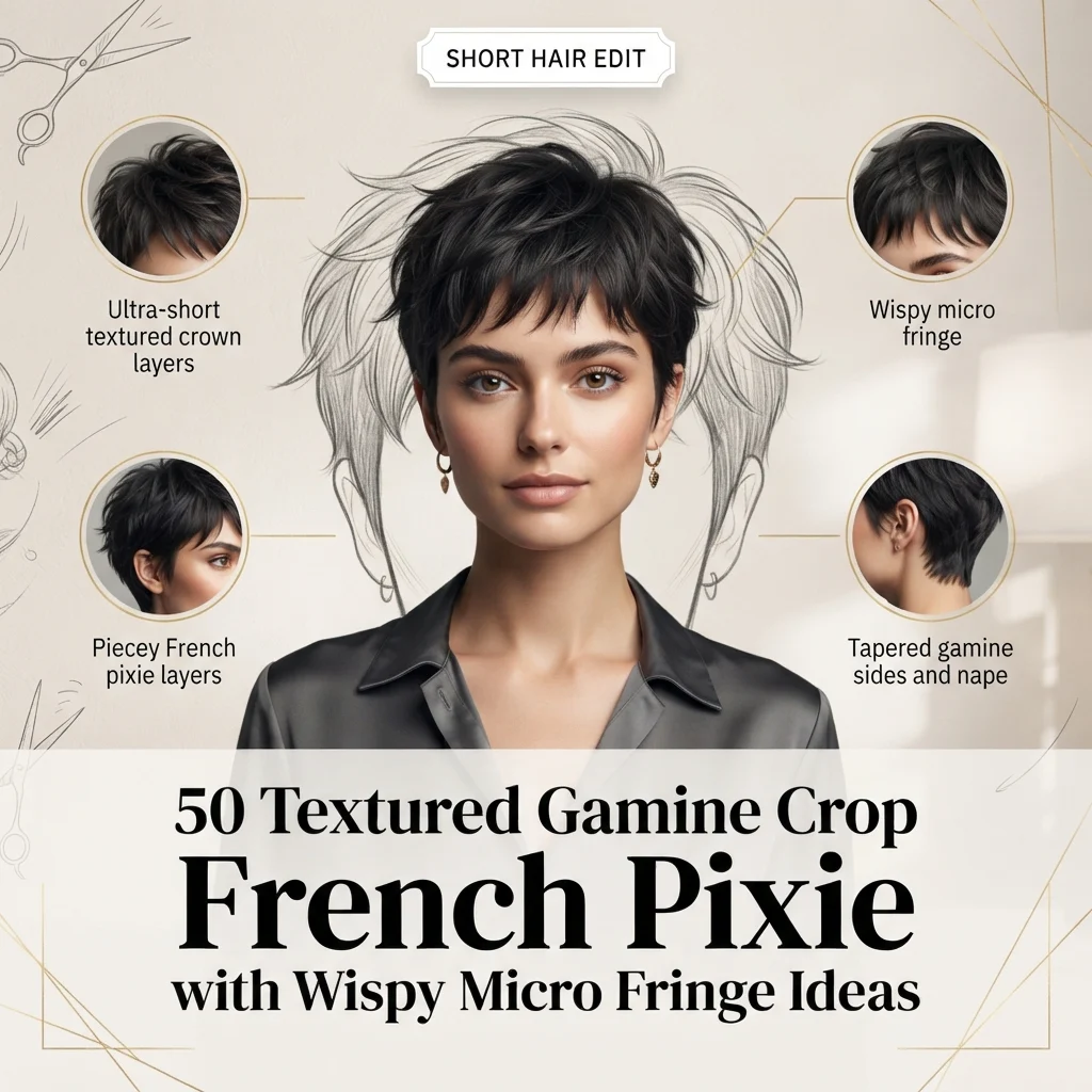50 Textured Gamine Crop French Pixie with Wispy Micro Fringe Ideas