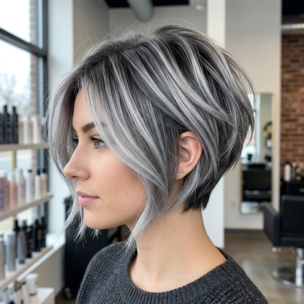 6. All-Over Silver Balayage