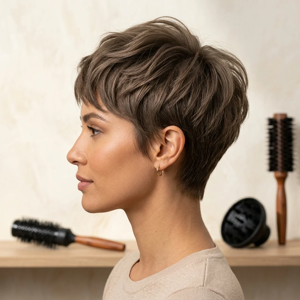 6. Blow-Dry Finish for Soft Volume at the Crown